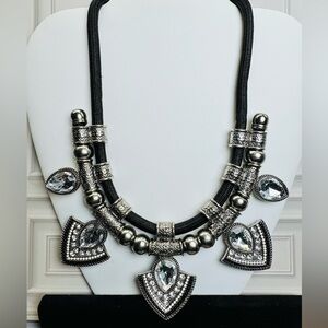 Chunky Rhinestone Statement Necklace - SKU DRW